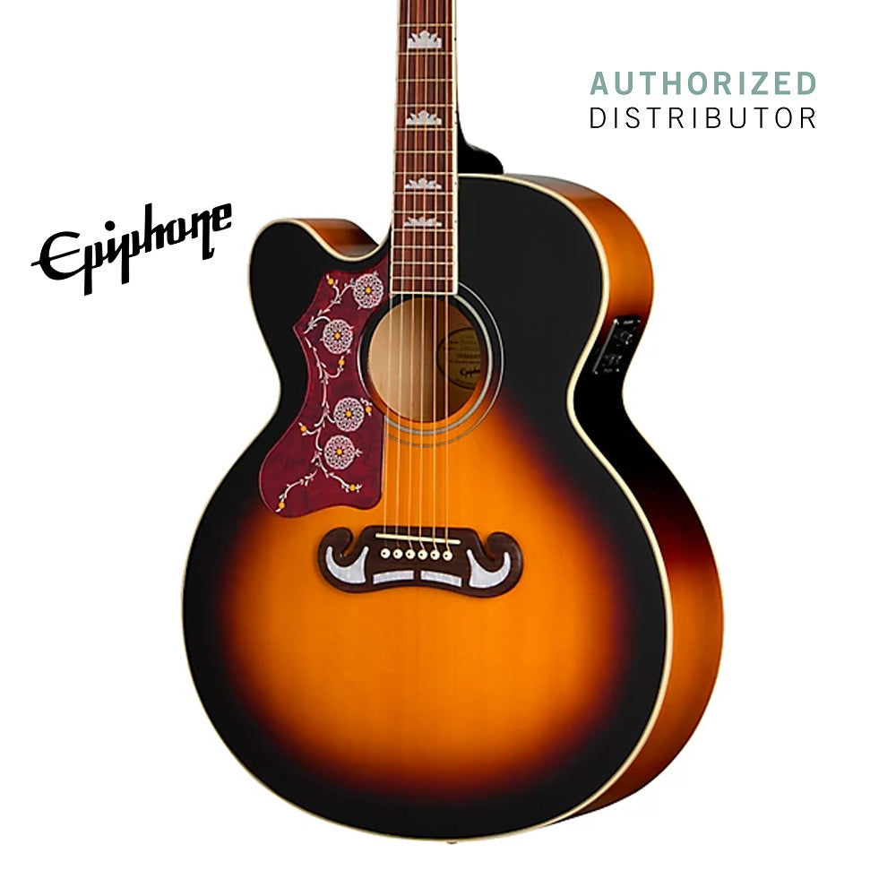 Epiphone J-200 Studio EC Left-handed Acoustic-electric Guitar - Vintage Sunburst