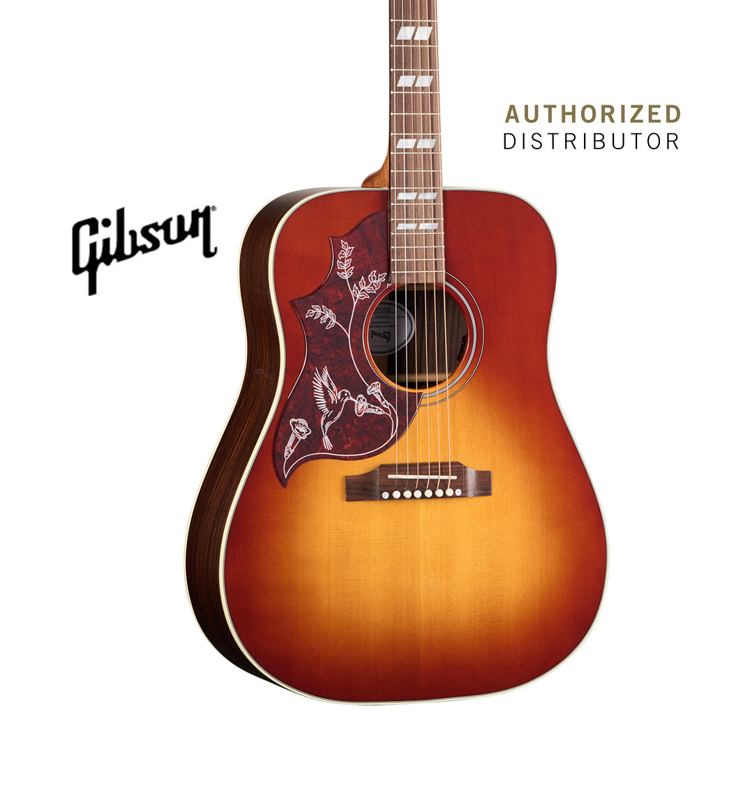 GIBSON ACOUSTIC HUMMINGBIRD STUDIO ROSEWOOD LEFT-HANDED ACOUSTIC-ELECTRIC GUITAR - ROSEWOOD BURST WITH GLOSS TOP