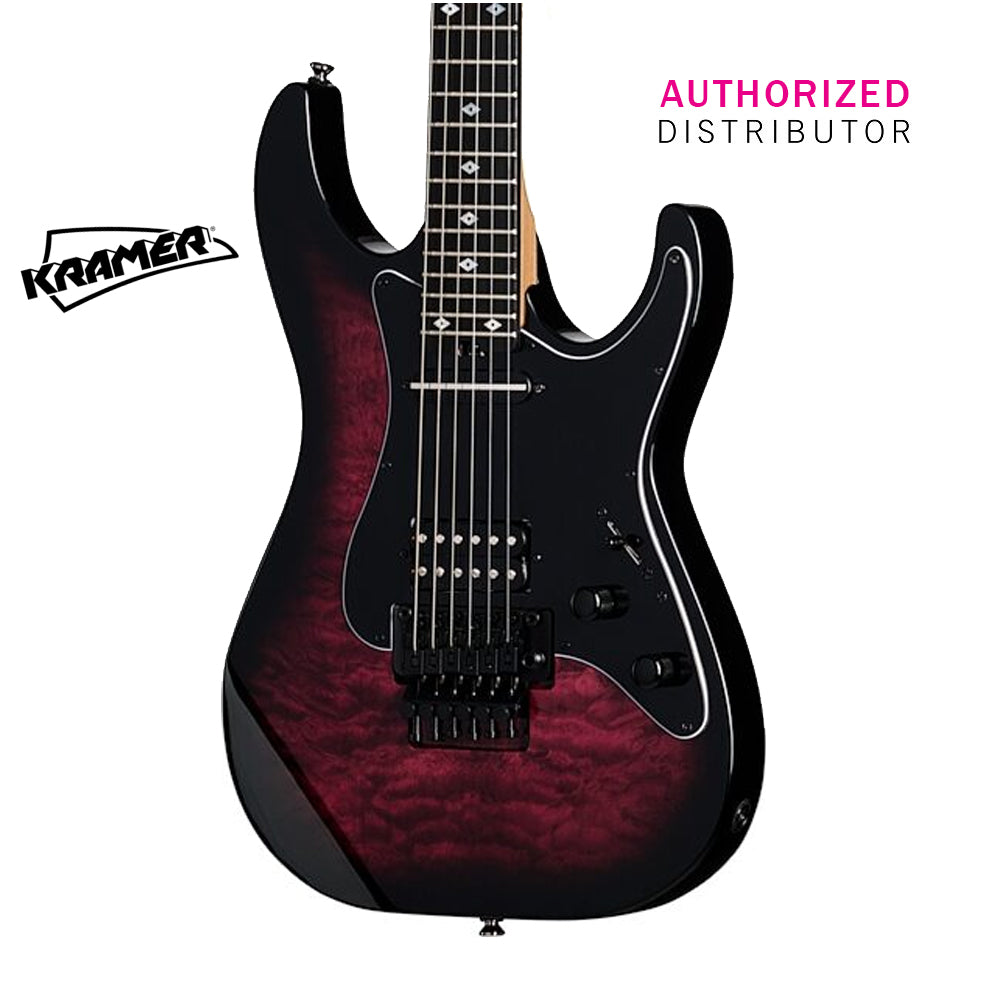 Kramer Volante Quilt HSFR Electric Guitar with Premium Bag - Magenta Burst