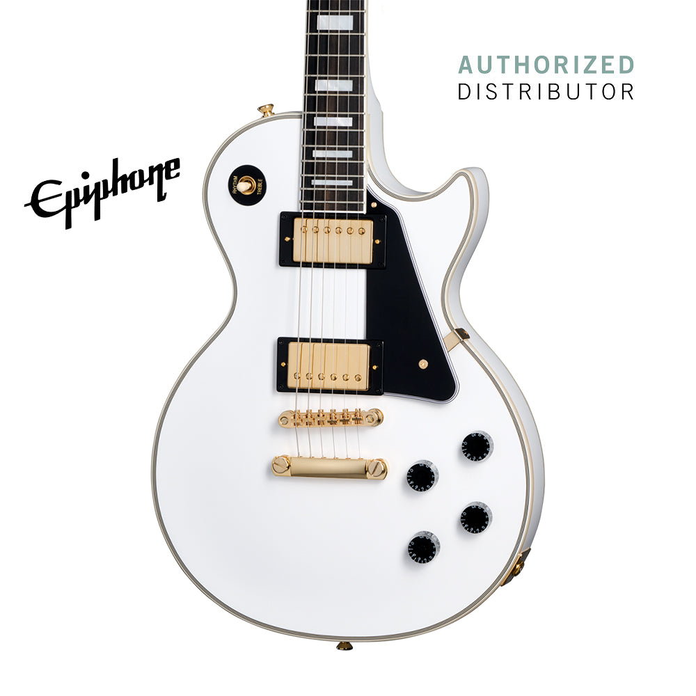 (Epiphone Inspired by Gibson Custom) Epiphone Les Paul Custom Electric Guitar - Alpine White