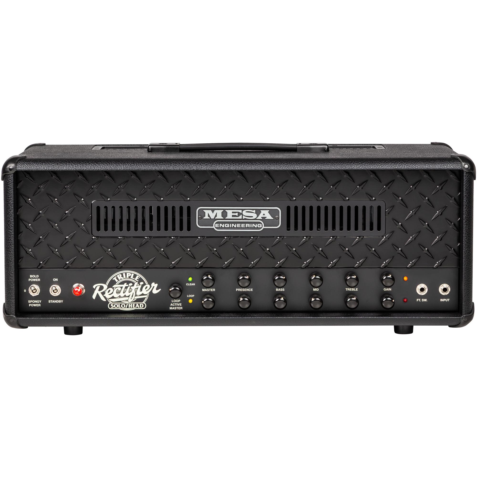 Mesa/Boogie 90s Triple Rectifier 150-watt Amplifier Head, Black Bronco with Black Diamond Plate