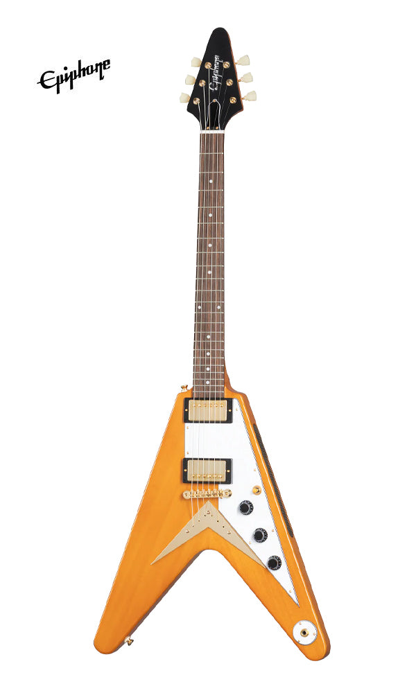 Epiphone Korina Flying V Electric Guitar, Case Included - Aged Natural