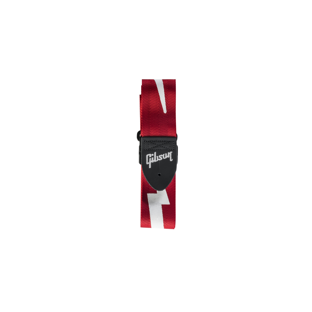 GIBSON ACCESSORIES THE LIGHTNING BOLT SEATBELT GUITAR STRAP - RED (ASGSBL-20)