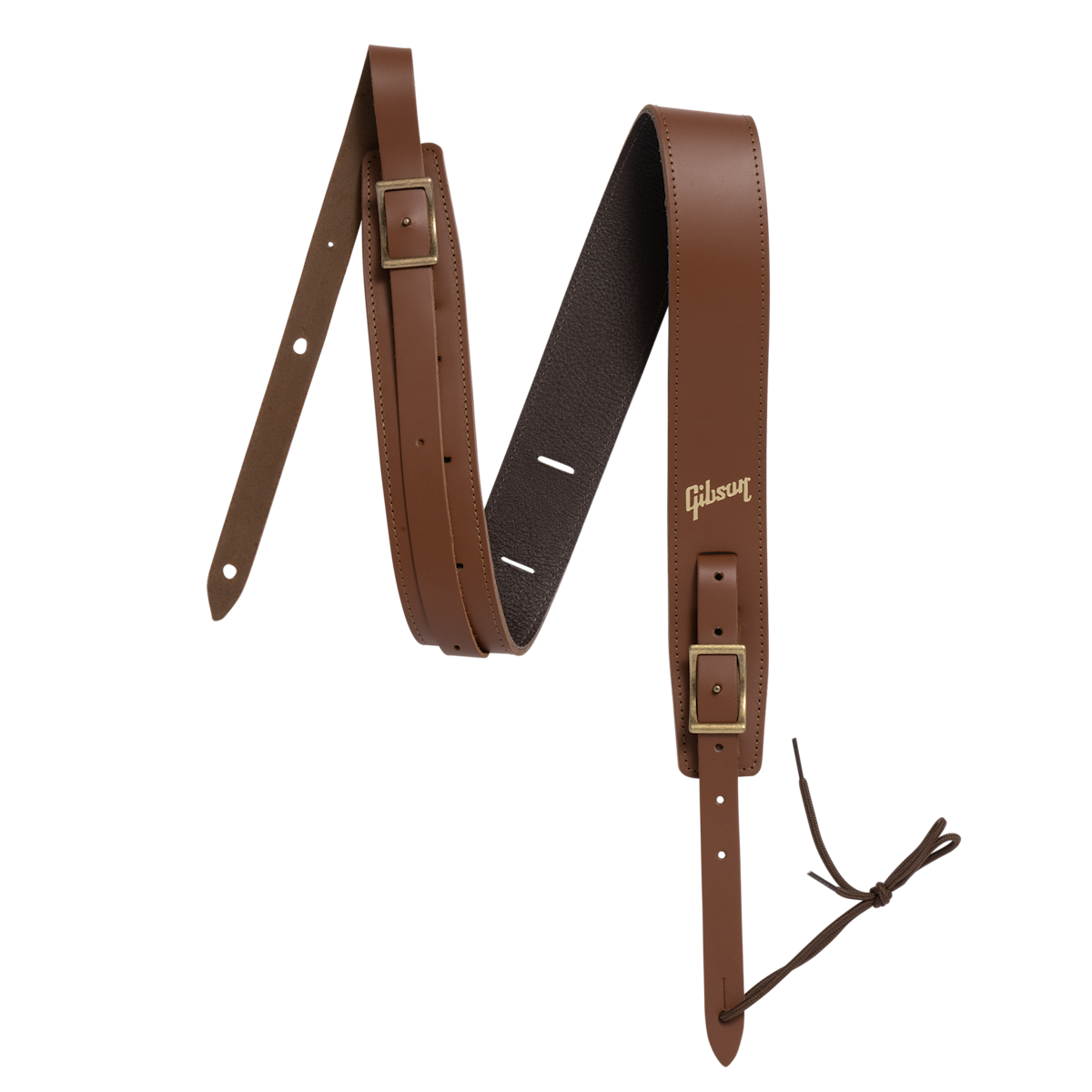 GIBSON ACCESSORIES THE TROUBADOUR LEATHER GUITAR STRAP - BROWN (ASTRBDR-BRN)