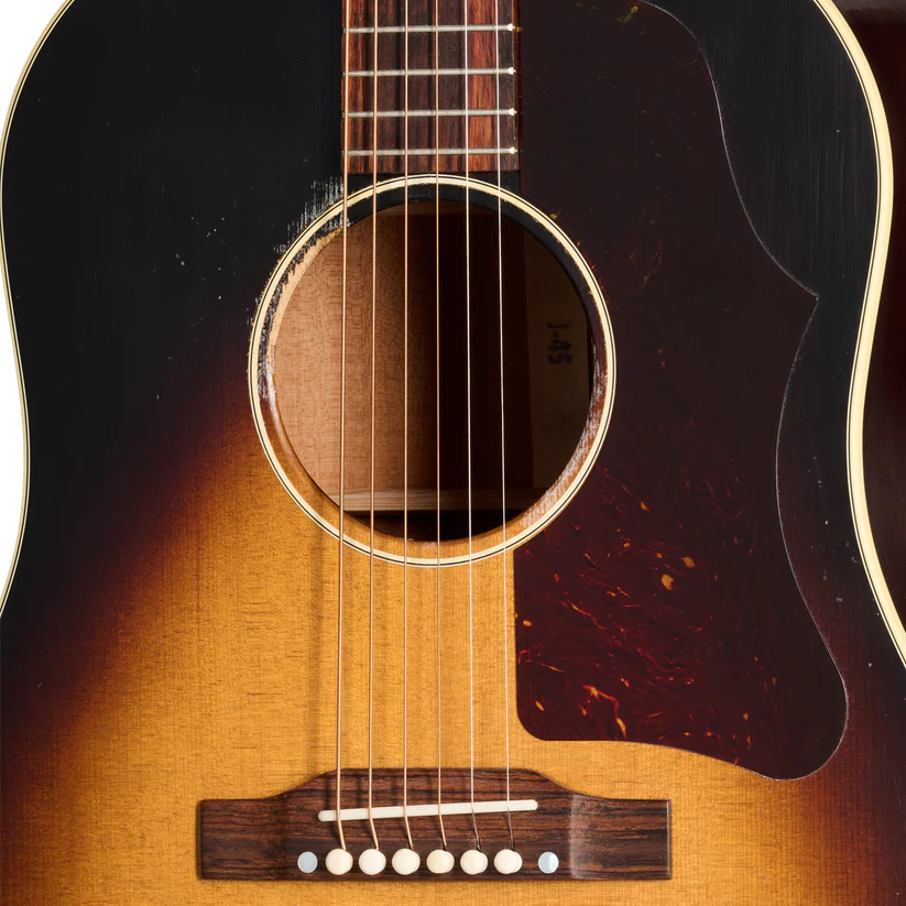 GIBSON ACOUSTIC 1955 J-45 ACOUSTIC GUITAR - VINTAGE SUNBURST, LIGHT AGED
