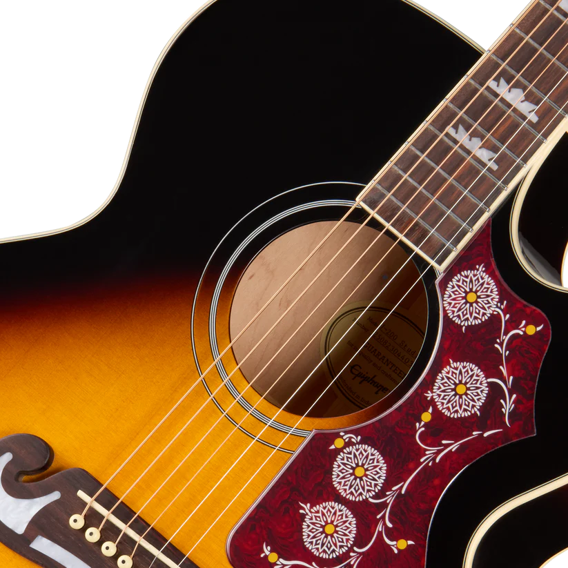 Epiphone J-200 Studio EC Acoustic-Electric Guitar - Vintage Sunburst