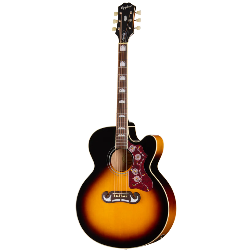 Epiphone J-200 Studio EC Acoustic-Electric Guitar - Vintage Sunburst
