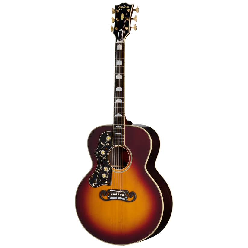 Epiphone Pre-War SJ-200 Rosewood Reissue Left-Handed Acoustic-Electric Guitar - Vintage Sunburst