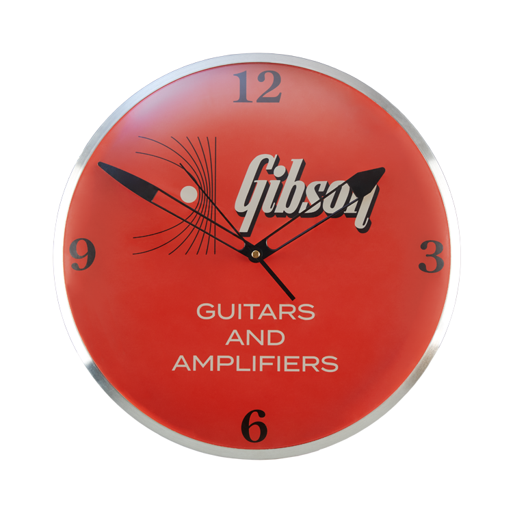GIBSON VINTAGE LIGHTED WALL CLOCK - KALAMAZOO ORANGE