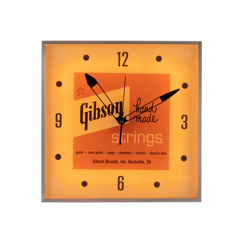 GIBSON LIFESTYLE GIBSON VINTAGE LIGHTED WALL CLOCK - HANDMADE STRINGS