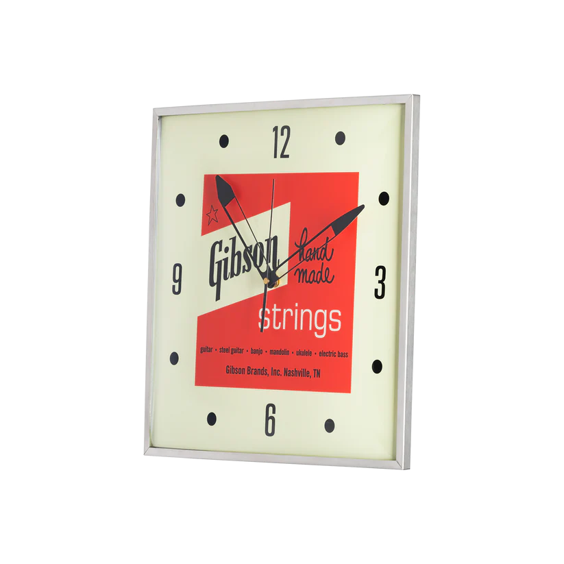 GIBSON LIFESTYLE GIBSON VINTAGE LIGHTED WALL CLOCK - HANDMADE STRINGS