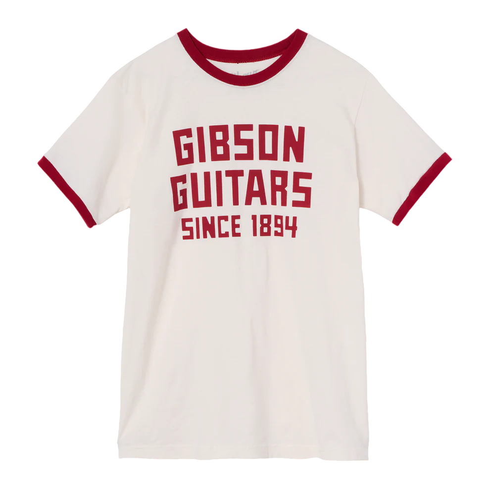 GIBSON SINCE 1894 RINGER TEE - WHITE/RED