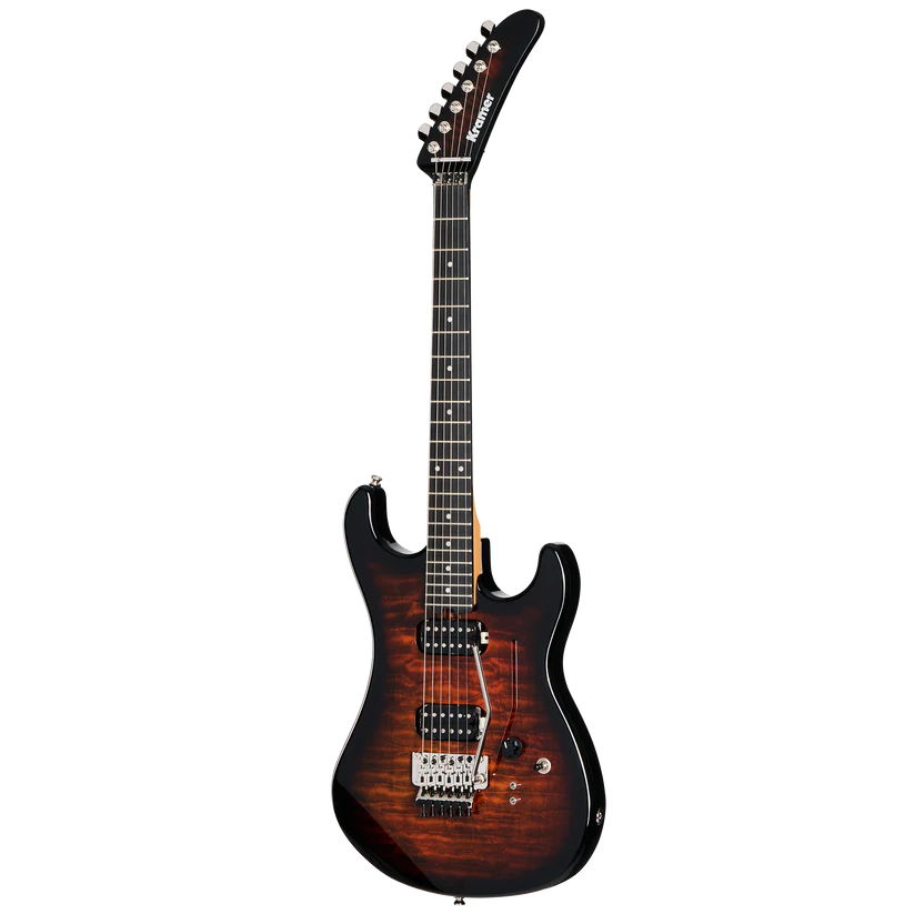 Kramer 84 HH Quilt Electric Guitar with Premium Gig Bag - Orange Burst