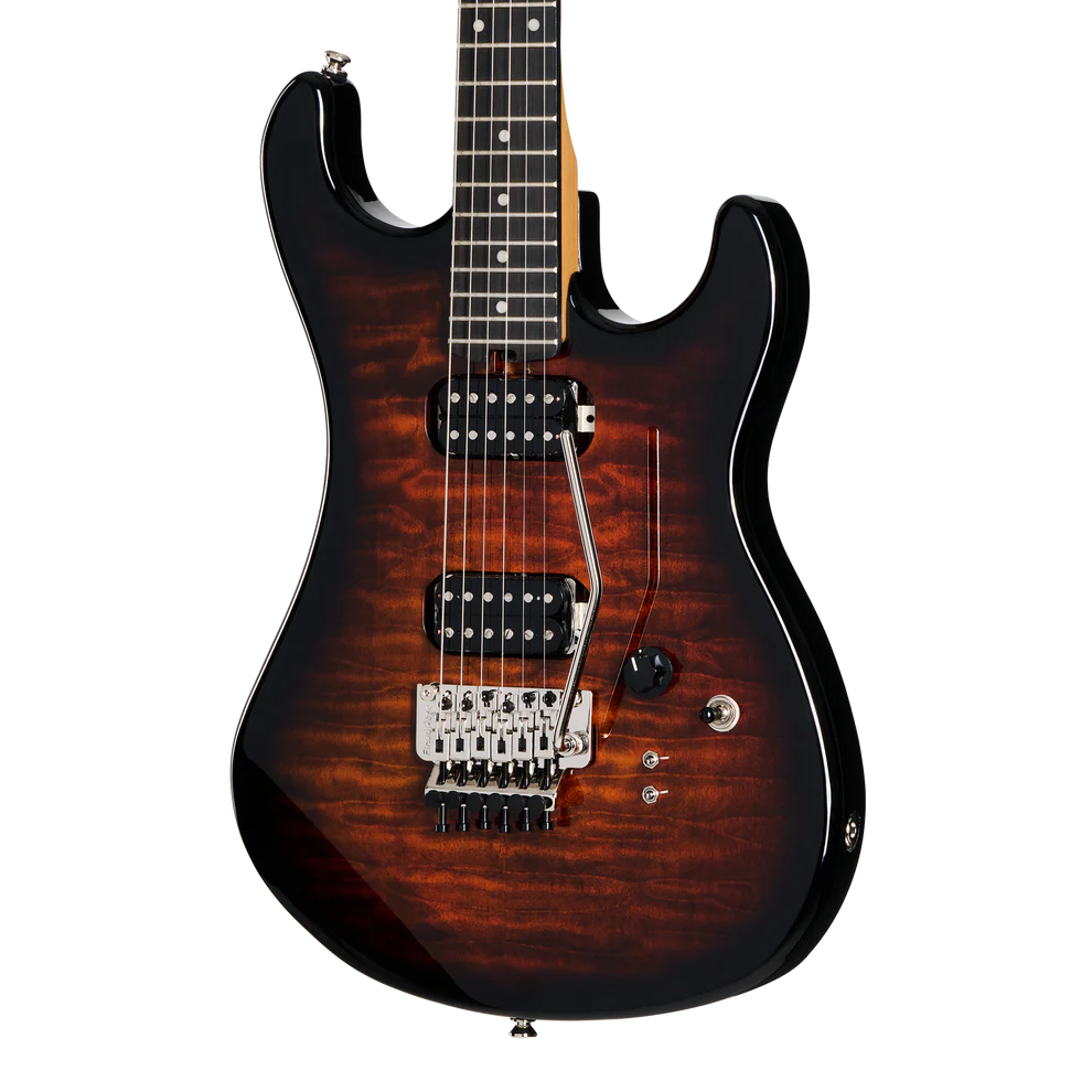 Kramer 84 HH Quilt Electric Guitar with Premium Gig Bag - Orange Burst