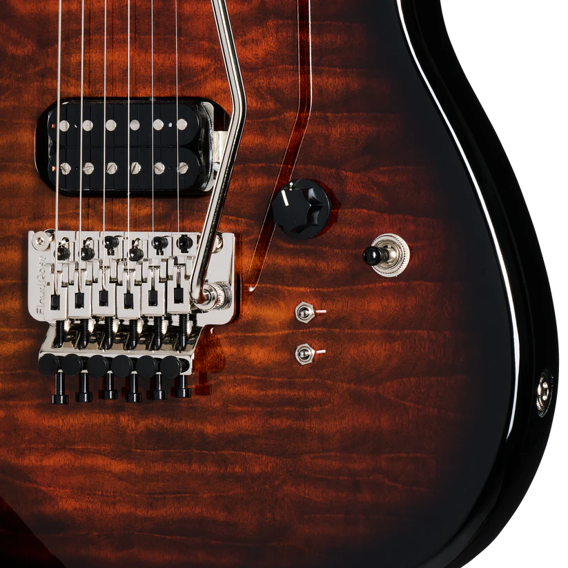 Kramer 84 HH Quilt Electric Guitar with Premium Gig Bag - Orange Burst