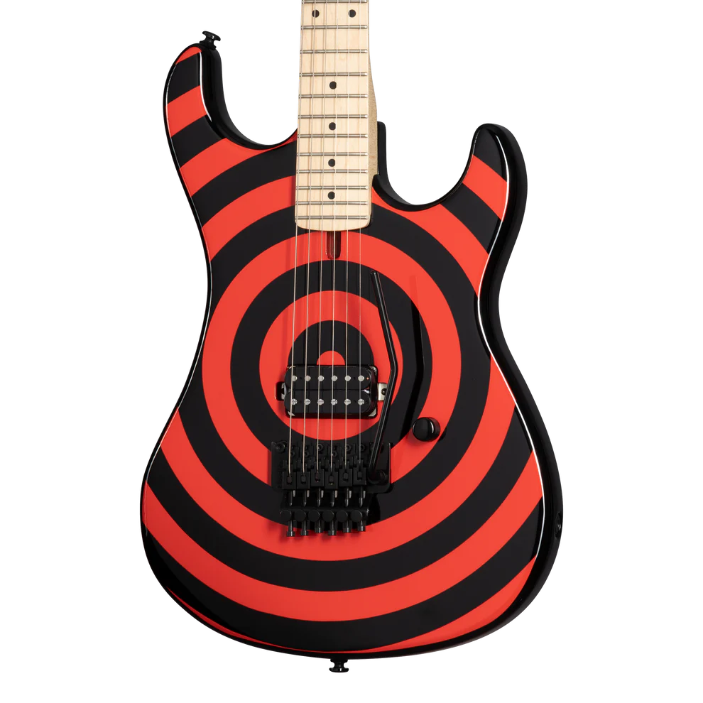 Kramer 84 Red Bullseye Electric Guitar with Premium Gig Bag - Black with Red Bullseye