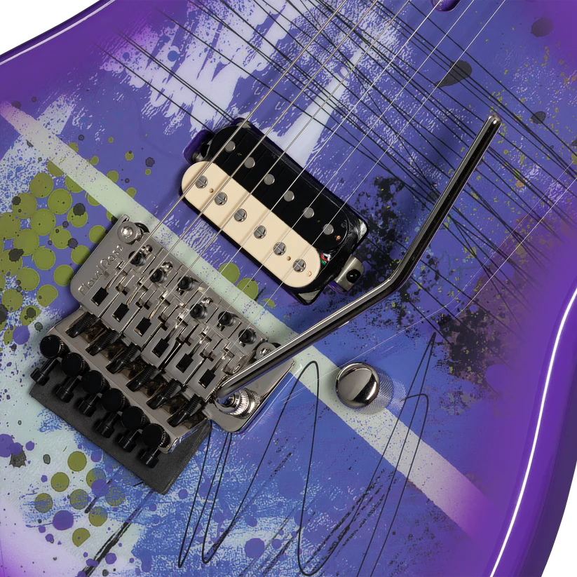 Kramer 84 Purple Splatter Electric Guitar with Premium Gig Bag - Shockwave with Purple Splatter