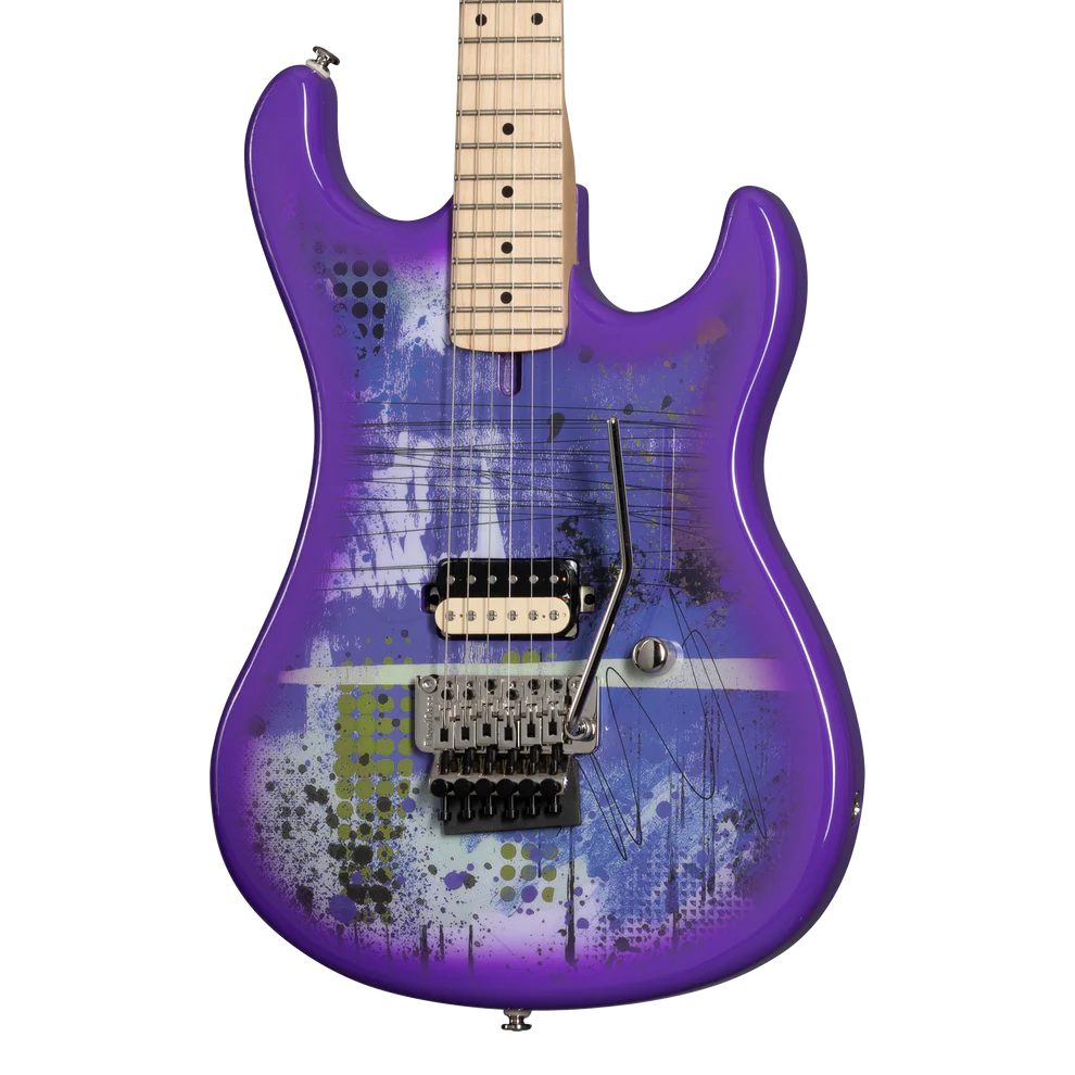 Kramer 84 Purple Splatter Electric Guitar with Premium Gig Bag - Shockwave with Purple Splatter