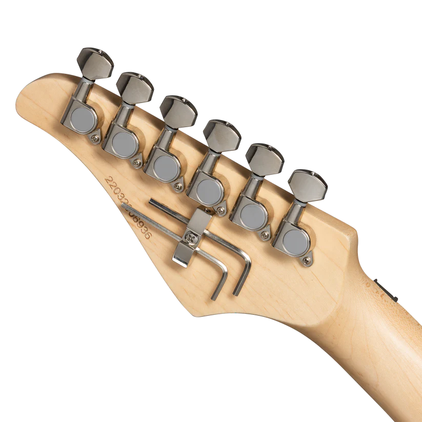 Kramer Voyager Old School Electric Guitar with Premium Gig Bag - Alpine White with Blue Checkers