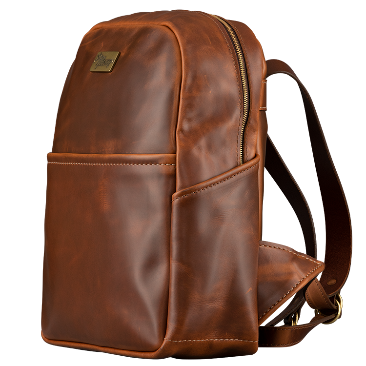 GIBSON LIFTON LEATHER BACKPACK - BROWN