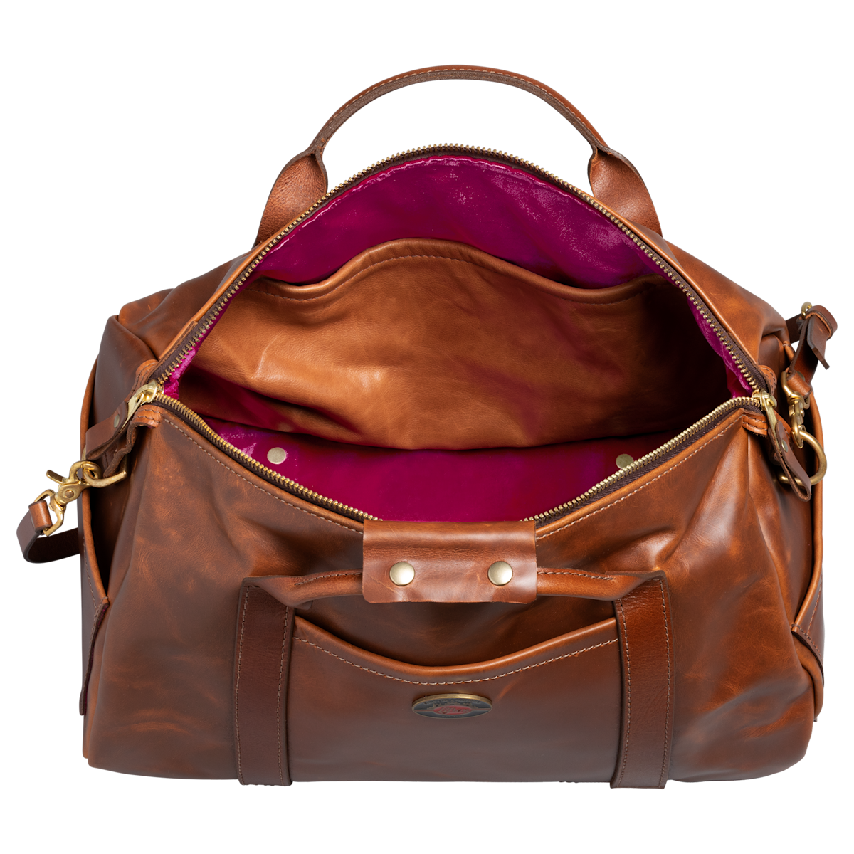 GIBSON LIFTON LEATHER DUFFLE BAG - BROWN