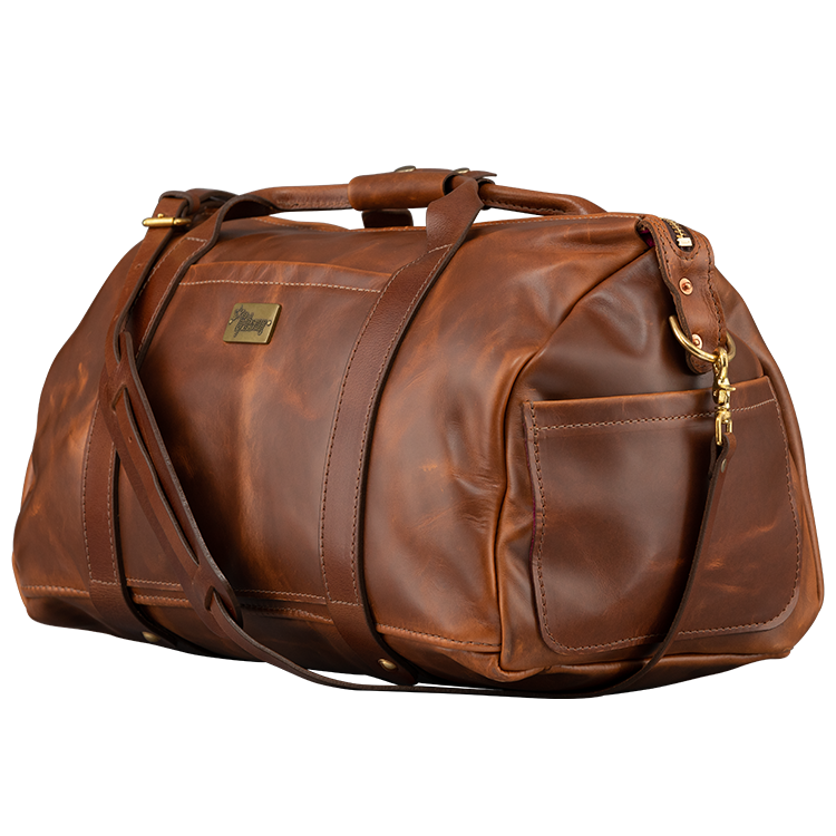 GIBSON LIFTON LEATHER DUFFLE BAG - BROWN