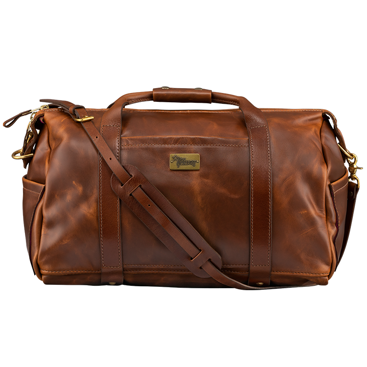 GIBSON LIFTON LEATHER DUFFLE BAG - BROWN