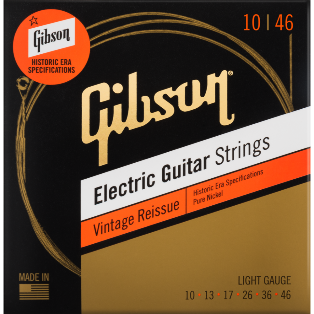 GIBSON ACCESSORIES VINTAGE REISSUE ELECTRIC GUITAR STRINGS - .010-.046 LIGHT (SEG-HVR10)