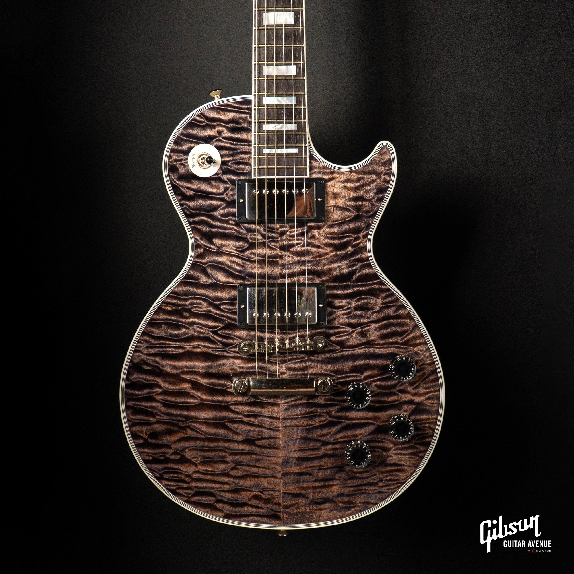 GIBSON JO BRANKO SELECT MADE TO MEASURE LES PAUL CUSTOM 7A QUILT TOP - V3 NECK - COBRA - TV WHITE BACK W/STINGER GLOSS NH