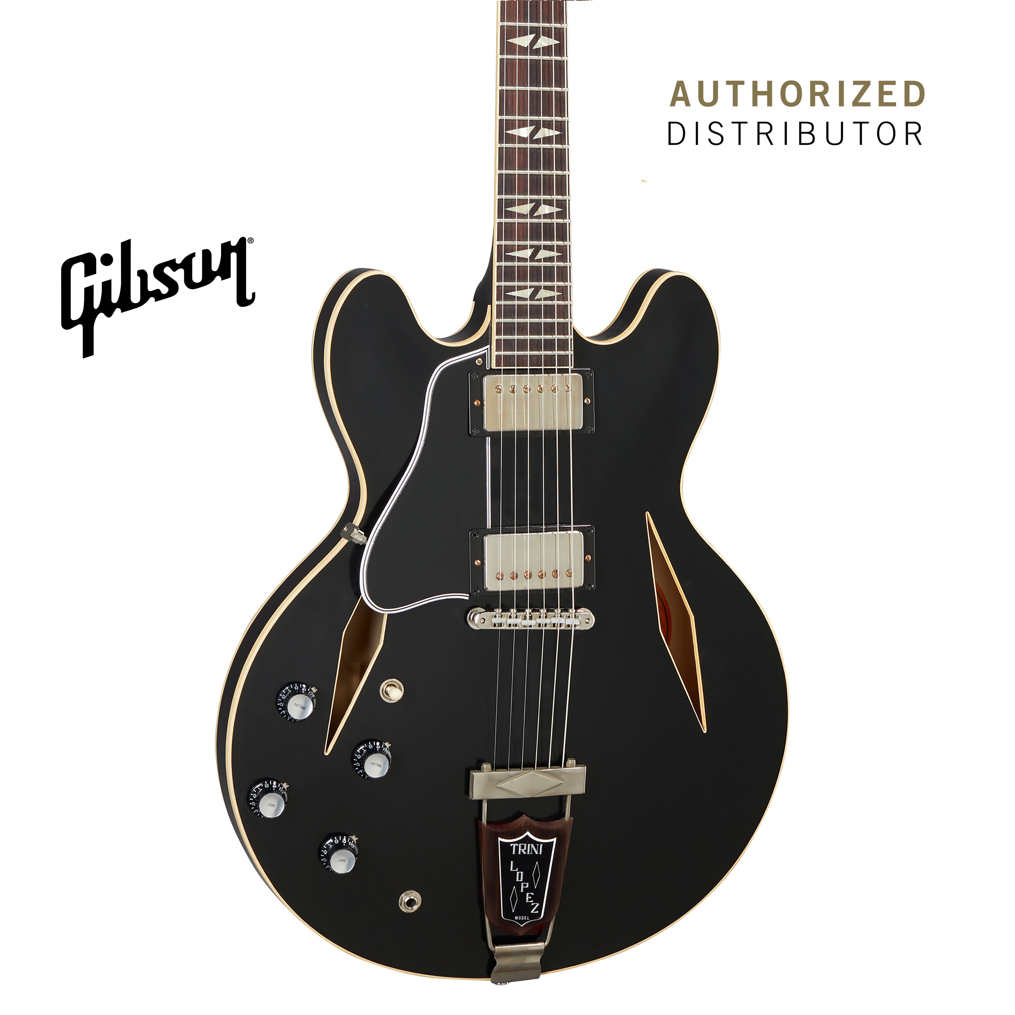 GIBSON 1964 TRINI LOPEZ STANDARD REISSUE VOS SEMI-HOLLOWBODY LEFT-HANDED ELECTRIC GUITAR - EBONY