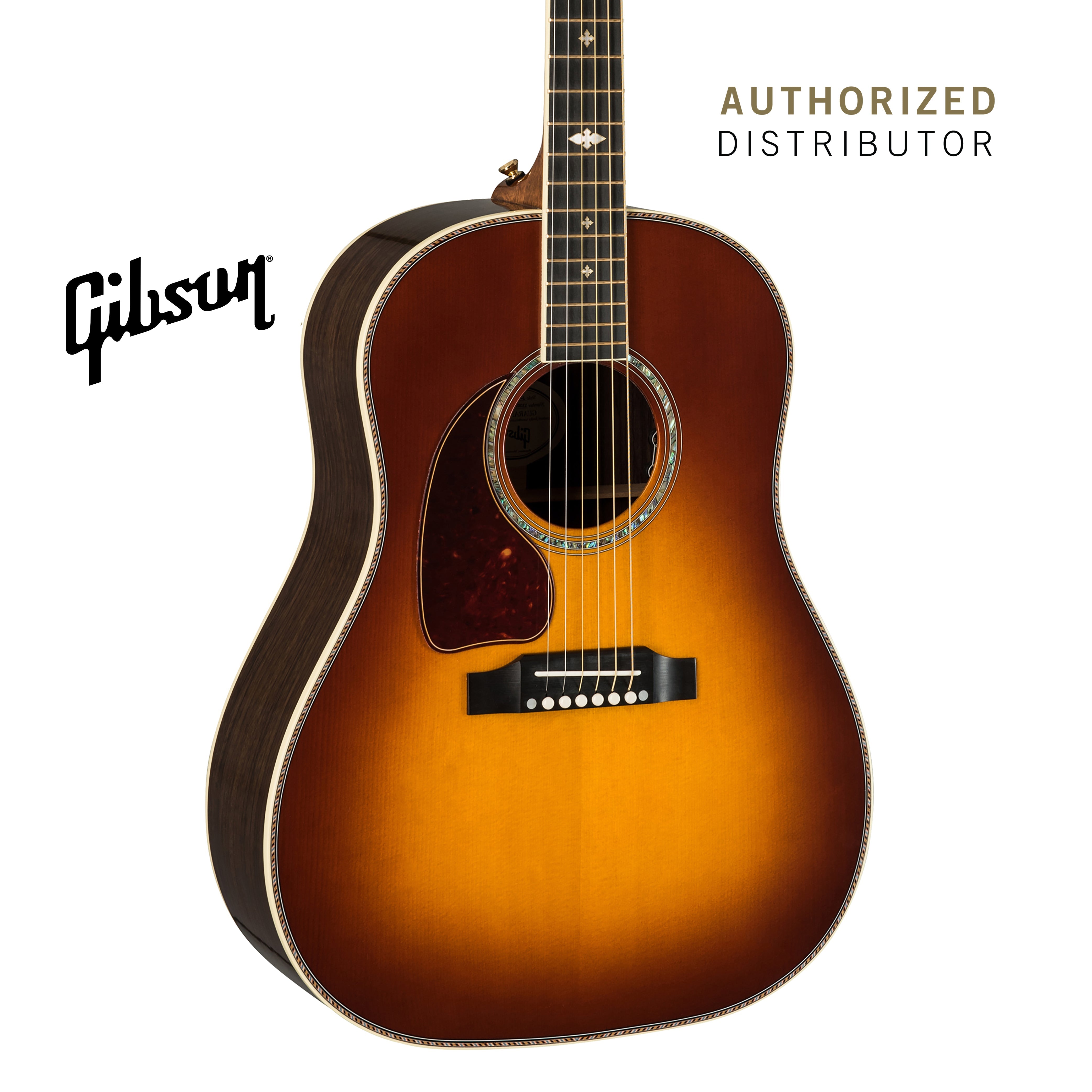 GIBSON J-45 DELUXE ROSEWOOD LEFT-HANDED ACOUSTIC-ELECTRIC GUITAR - ROSEWOOD BURST