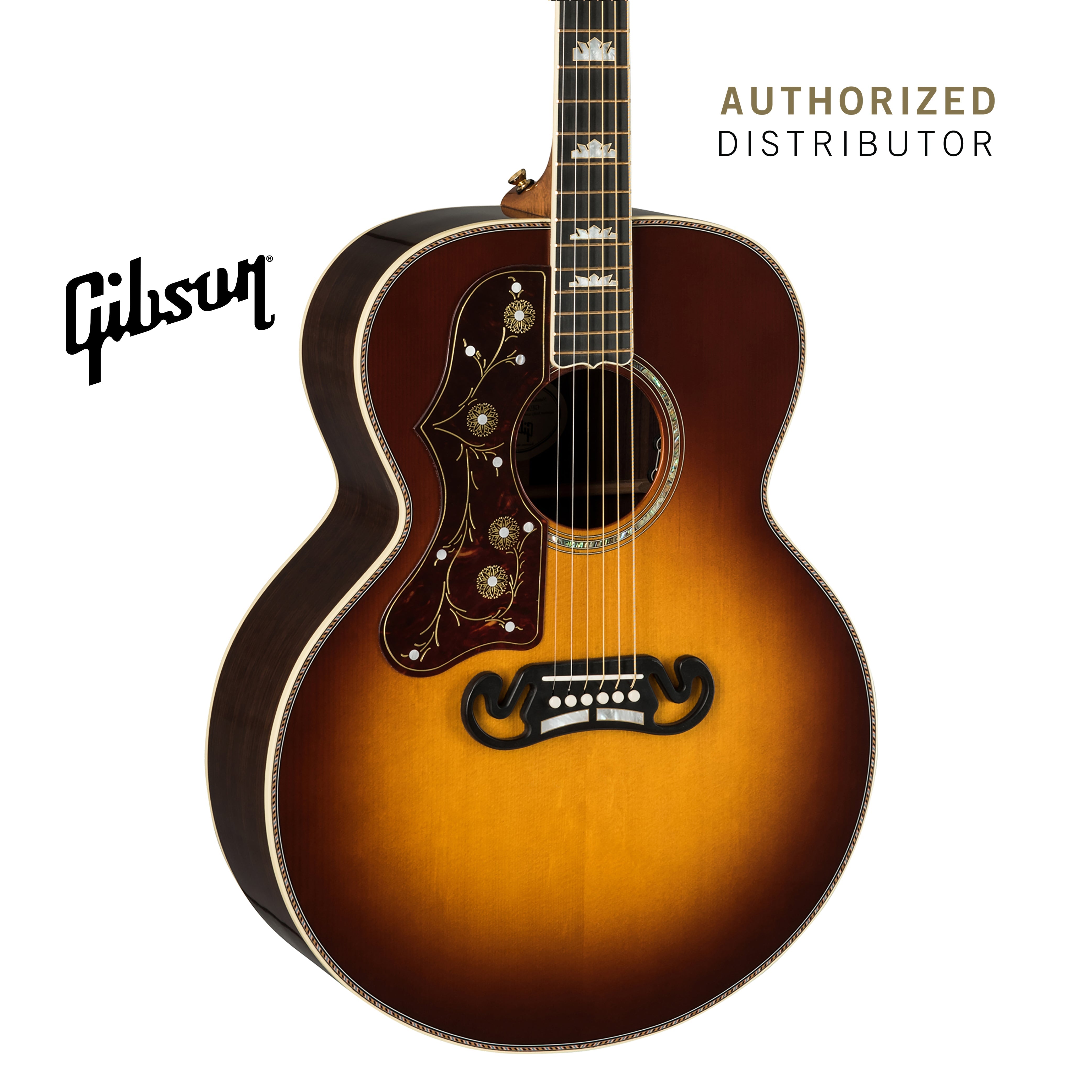 GIBSON SJ-200 DELUXE ROSEWOOD LEFT-HANDED ACOUSTIC-ELECTRIC GUITAR - ROSEWOOD BURST