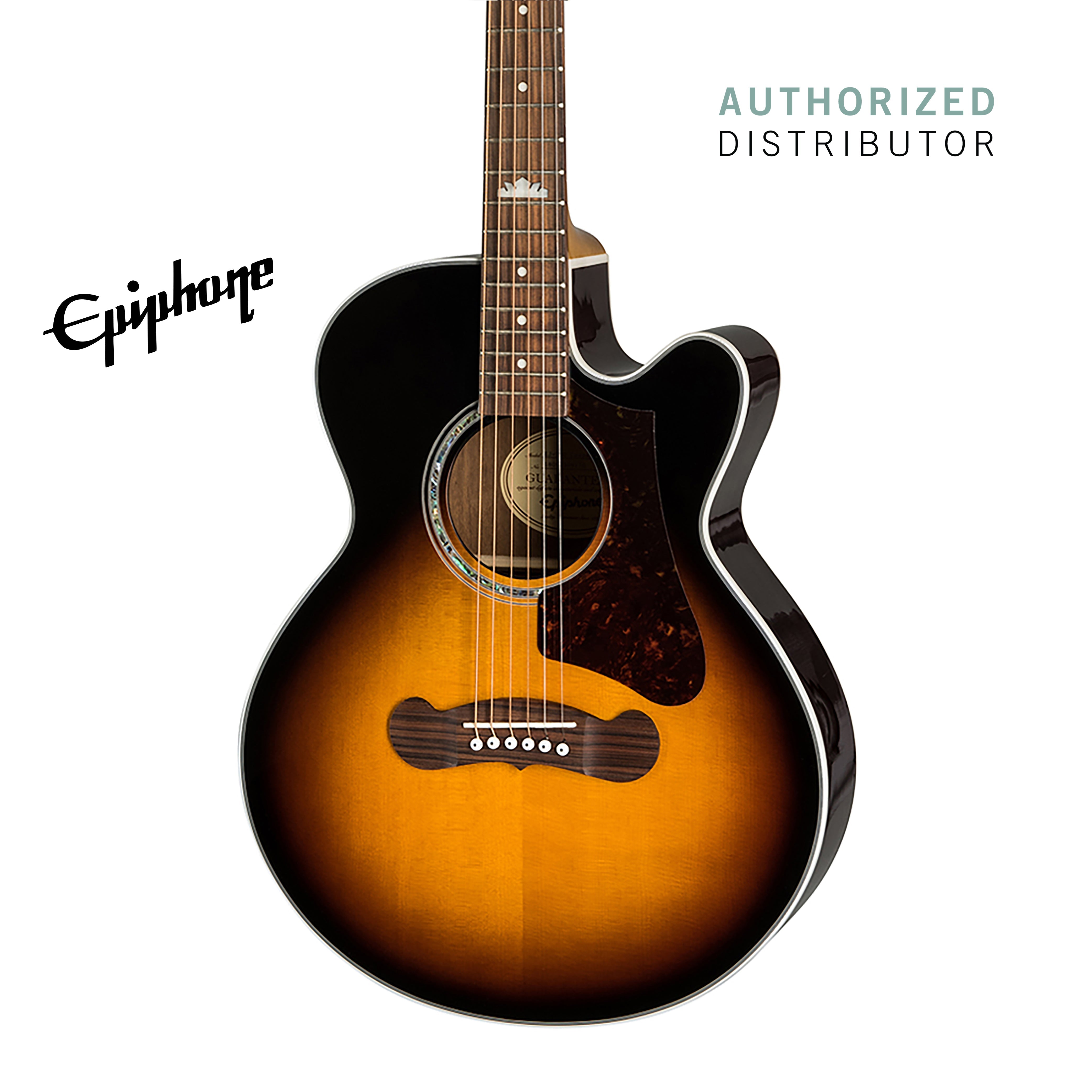 Epiphone J-200 EC Studio Parlor Acoustic-Electric Guitar - Vintage Sunburst