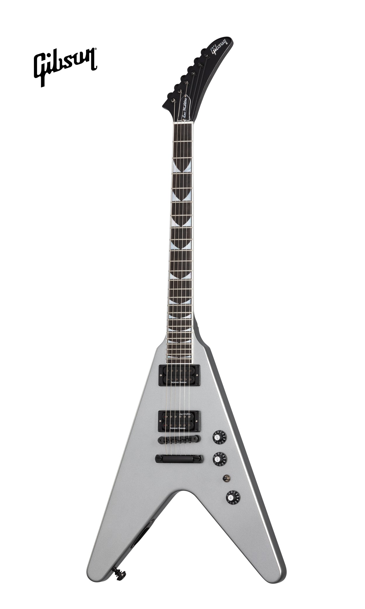 GIBSON DAVE MUSTAINE FLYING V EXP ELECTRIC GUITAR - SILVER METALLIC