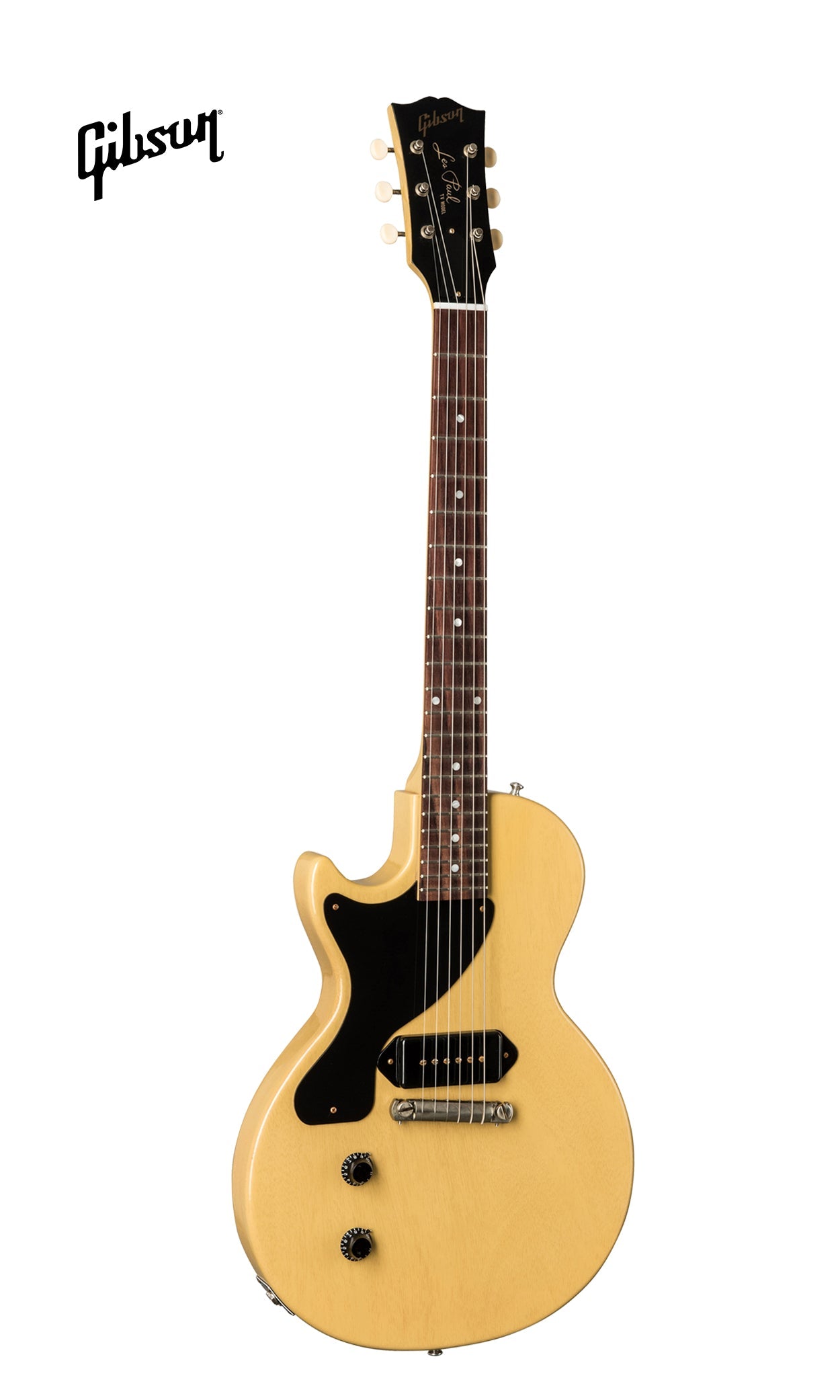 GIBSON 1957 LES PAUL JUNIOR SINGLE CUT REISSUE VOS LEFT-HANDED ELECTRIC GUITAR - TV YELLOW