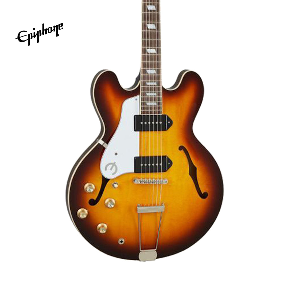Epiphone USA Casino Left-Handed Hollowbody Electric Guitar, Case Included - Vintage Burst [Made in USA]