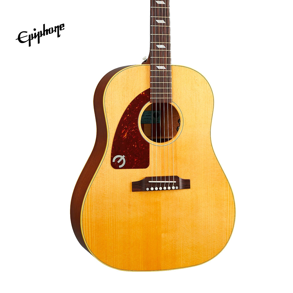 Epiphone USA Texan Left-Handed Acoustic-Electric Guitar, Case Included - Antique Natural