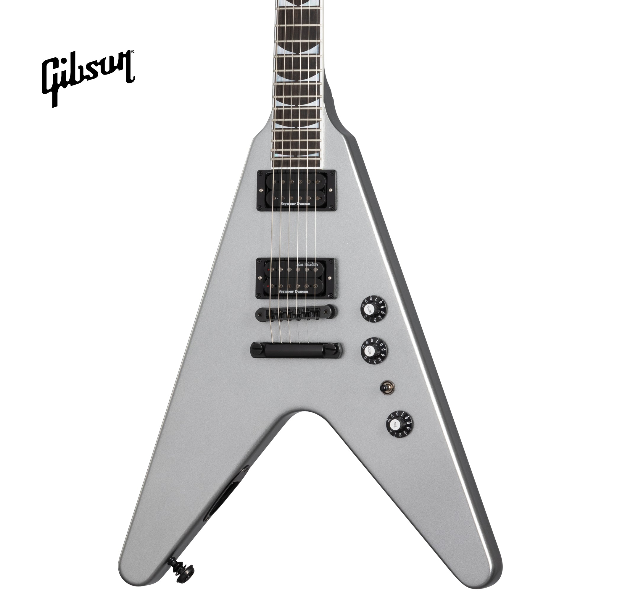 GIBSON DAVE MUSTAINE FLYING V EXP ELECTRIC GUITAR - SILVER METALLIC