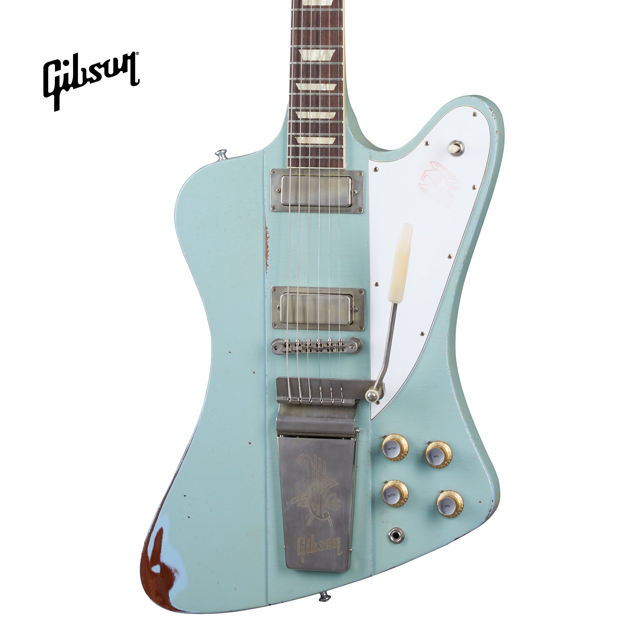 GIBSON 1963 FIREBIRD V WITH MAESTRO VIBROLA HEAVY AGED ELECTRIC GUITAR - ANTIQUE FROST BLUE