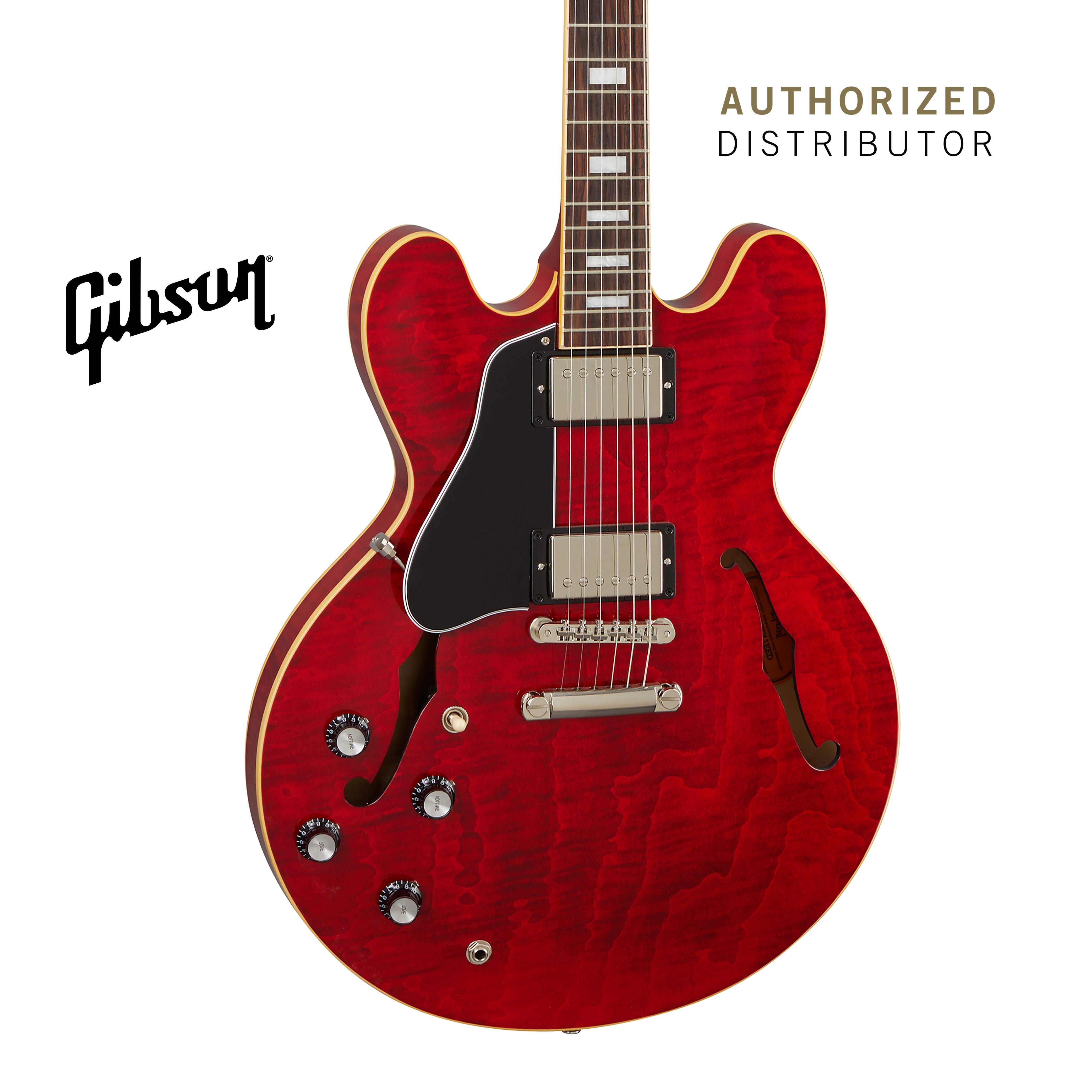 GIBSON ES-335 FIGURED LEFT-HANDED SEMI-HOLLOWBODY ELECTRIC GUITAR - 60S CHERRY