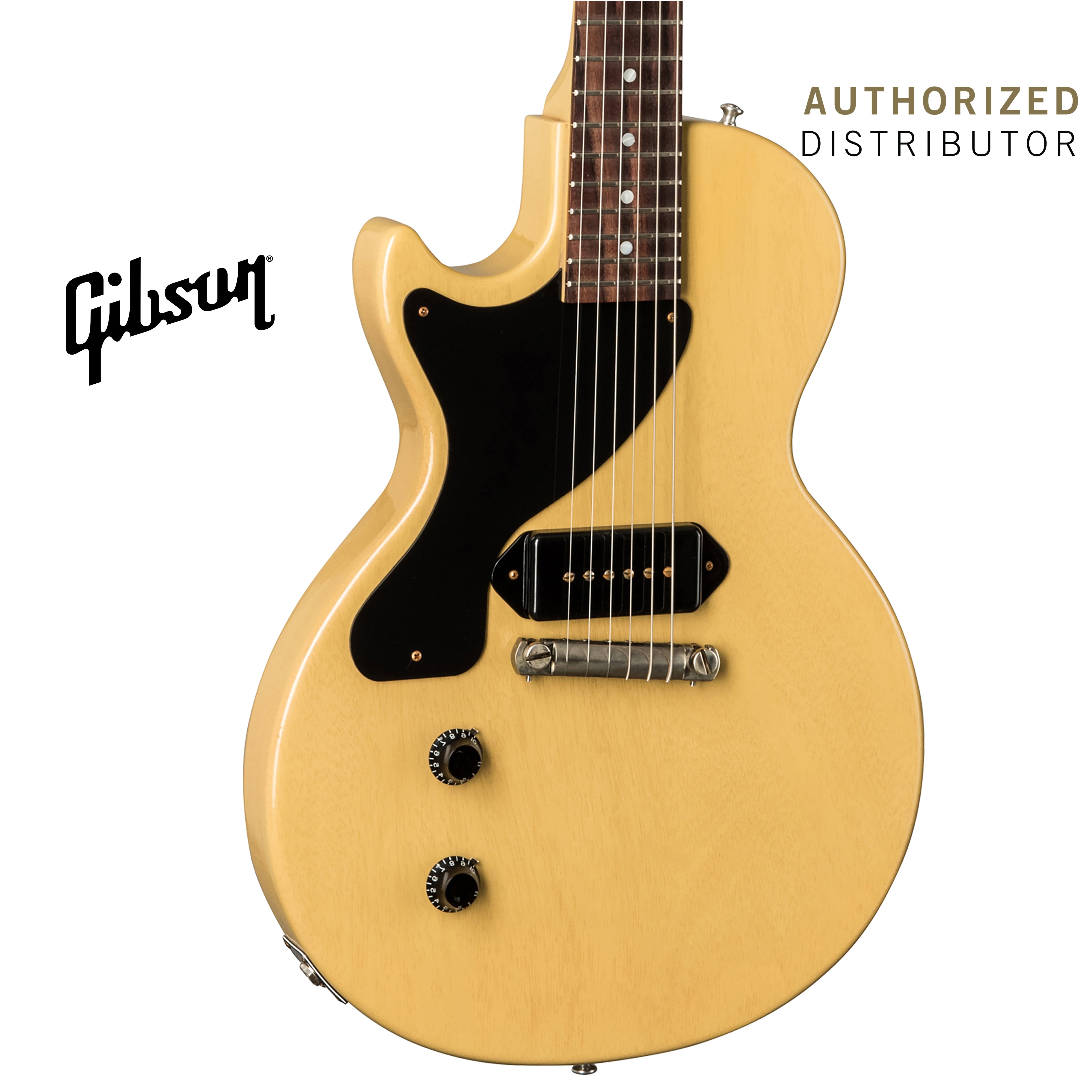 GIBSON 1957 LES PAUL JUNIOR SINGLE CUT REISSUE VOS LEFT-HANDED ELECTRIC GUITAR - TV YELLOW