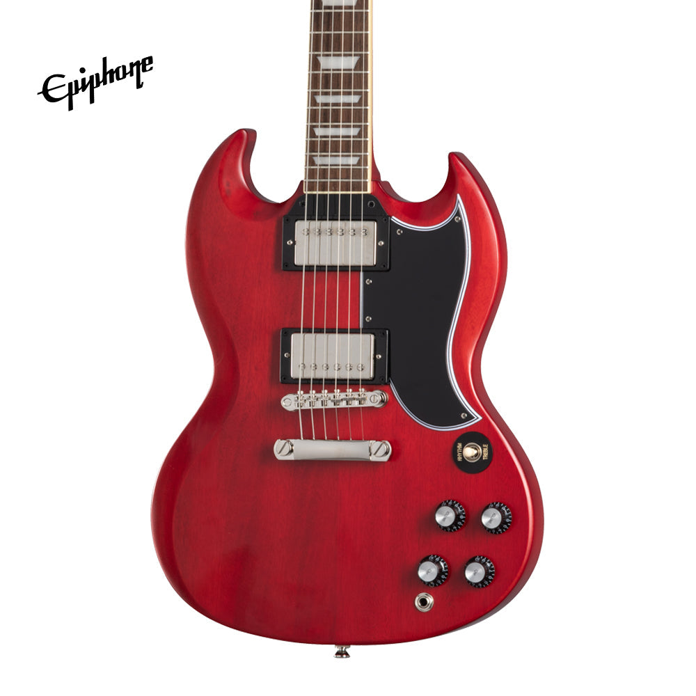 (Epiphone Inspired by Gibson Custom) Epiphone 1961 Les Paul SG Standard Electric Guitar, Case Included - Aged 60s Cherry